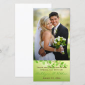 Groene Bladerige Takken Huwelijksfotokaart Bedankkaart (Voorkant / Achterkant)