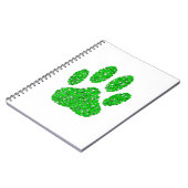 Groene bladerschildering met hondenpootafdruk notitieboek (Linkerzijde)