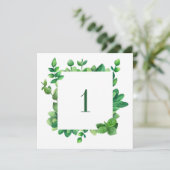 Groene bladertafel nummer. Groene bruiloft Kaart (Staand voorkant)