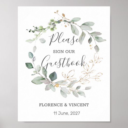 Groene bladgastboek tafelbord poster (Voorkant)