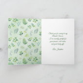 Groene Bladgroene Krans Waterverf Bruidsdouche Bedankkaart (Binnen)