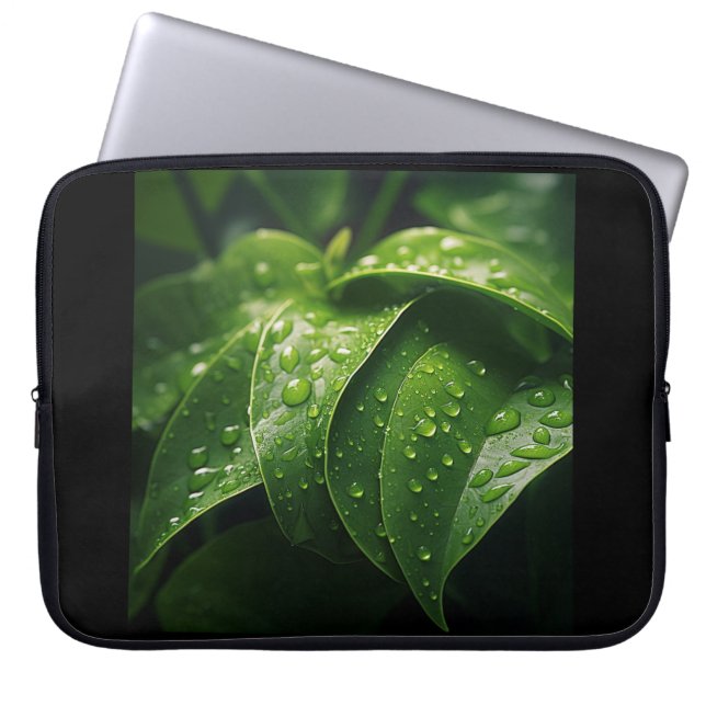 GROENE BLADHOES VOOR LAPTOP SLEEVE (Voorkant)