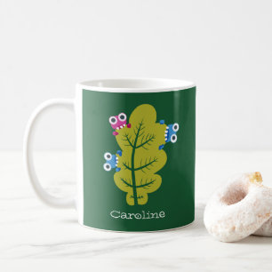 Groene bladinsecten Kawaii Leuke Kinder naam Koffiemok
