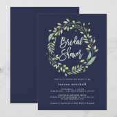 groene bladkrans | Midnight Blue-Vrijgezellenfeest Kaart (Voorkant / Achterkant)