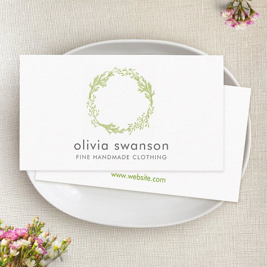 Groene bladkrans visitekaartje