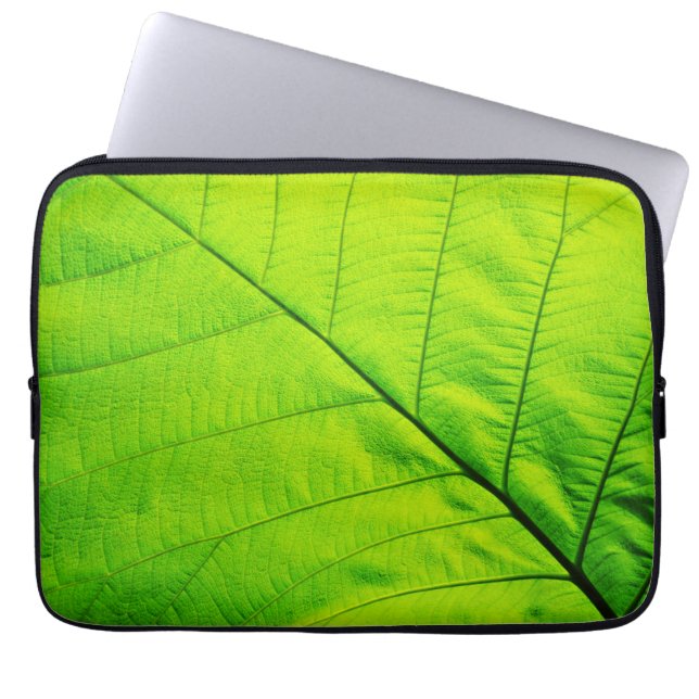 Groene bladlaptophoezen laptop sleeve (Voorkant)