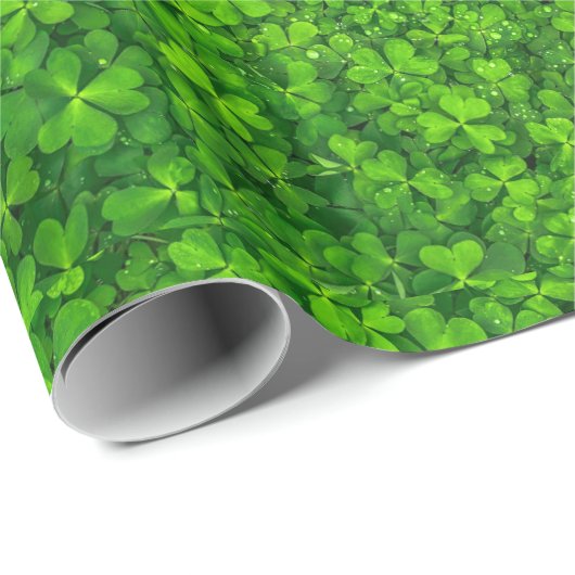 Groene bladluiken met waterdruppels cadeaupapier (Rol Hoek)