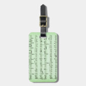 Groene Bladmuziek Bagagelabel (Voorkant verticaal)