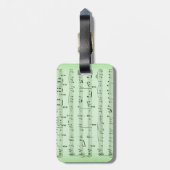 Groene Bladmuziek Bagagelabel (Achterkant verticaal)
