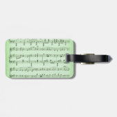 Groene Bladmuziek Bagagelabel (Achterkant horizontaal)