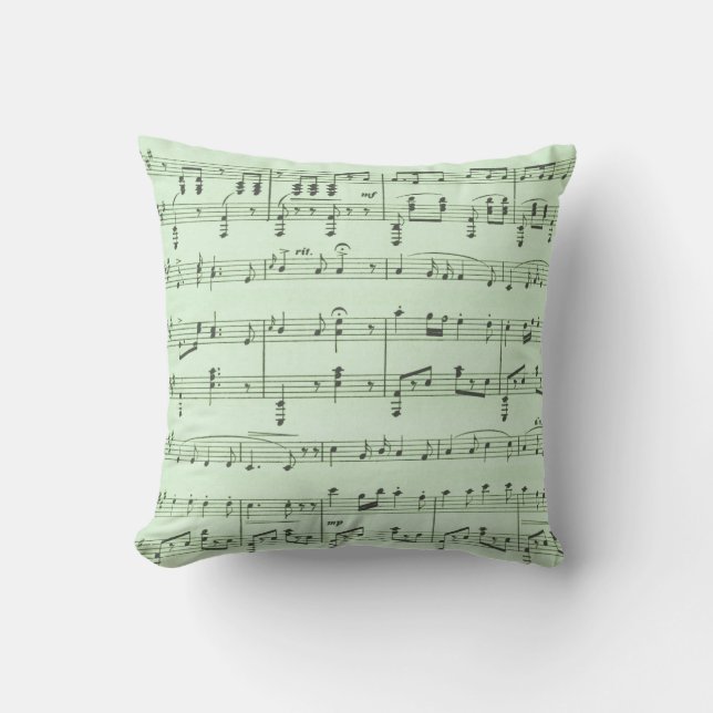 Groene Bladmuziek Buitenkussen (Voorkant)