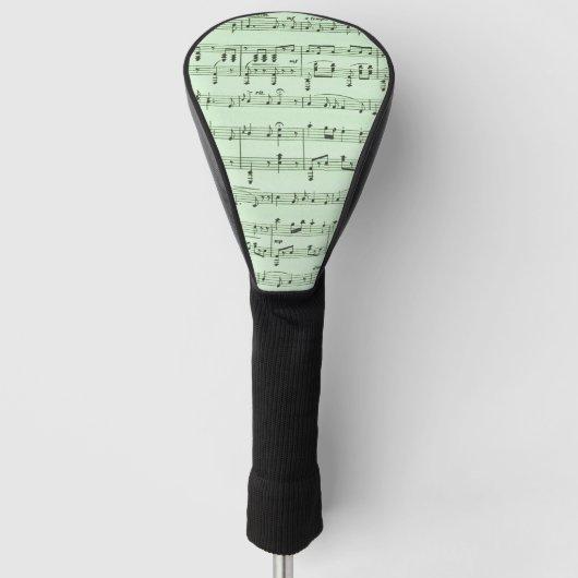 Groene Bladmuziek Golfheadcover (Voorkant)