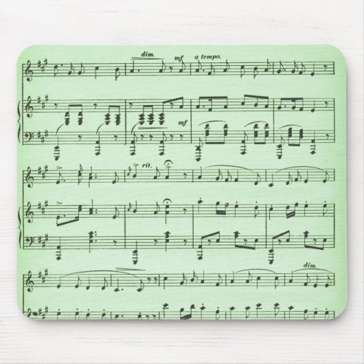 Groene Bladmuziek Muismat (Voorkant)