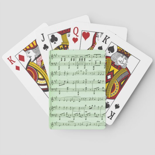 Groene Bladmuziek Pokerkaarten (Achterkant)