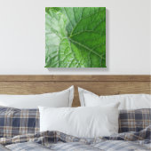 Groene bladnerfdetail canvas afdruk (Insitu (Slaapkamer))
