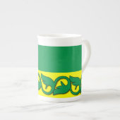 Groene bladpatronen porselein kop (Voorkant rechts)