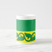 Groene bladpatronen porselein kop (Voorkant)