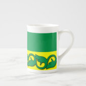 Groene bladpatronen porselein kop (Rechts)
