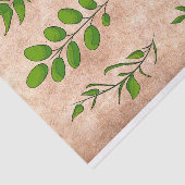 Groene bladplanten verkleurd vervaagd sepia tissuepapier (Detail)