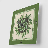 Groene bladwandklok vierkante klok (Hoek)