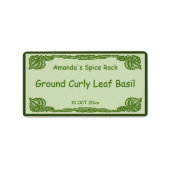 Groene bladwijnstokken kruiden of inblikpot etiket (Voorkant)