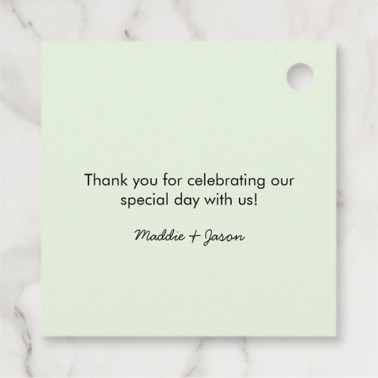 Groene bladwijzer bedank kaartjes bedankjes labels (Achterkant)