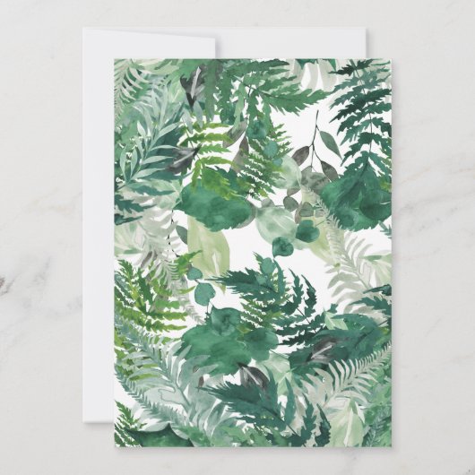 Groene bladzijde geschilderd elegante botanische d kaart (Achterkant)