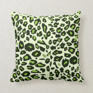 Groene bladzijdeafdruk kussen