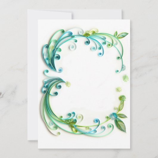 "Groene" blanco uitnodiging/tussenvoegsel/kaart Kaart (Voorkant)