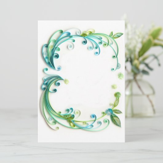 "Groene" blanco uitnodiging/tussenvoegsel/kaart Kaart (Staand voorkant)