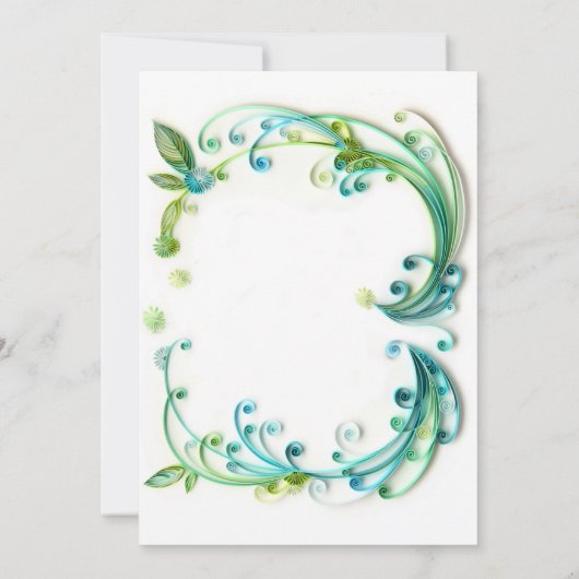 "Groene" blanco uitnodiging/tussenvoegsel/kaart Kaart (Achterkant)