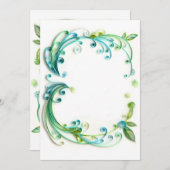 "Groene" blanco uitnodiging/tussenvoegsel/kaart Kaart (Voorkant / Achterkant)