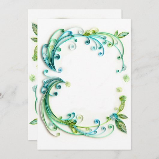 "Groene" blanco uitnodiging/tussenvoegsel/kaart Kaart (Voorkant / Achterkant)