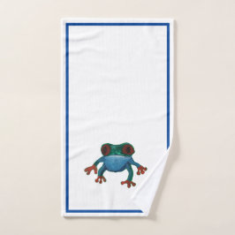 Groene blauwe Amazonische boomkikker Handdoek