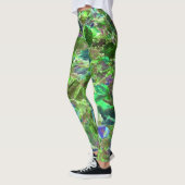 Groene Blauwe Bladeren Natuur Leggings (Links)