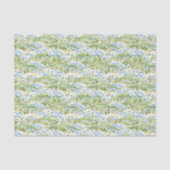 Groene Blauwe Bloemen Verjaardag Tissuepapier (Voorkant)
