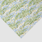 Groene Blauwe Bloemen Verjaardag Tissuepapier (Detail)