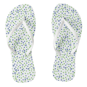 Groene Blauwe Cirkels en Stippen Teenslippers