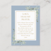 Groene Blauwe Eerste Heilige Communie Gebedskaart Contactkaartje (Achterkant)