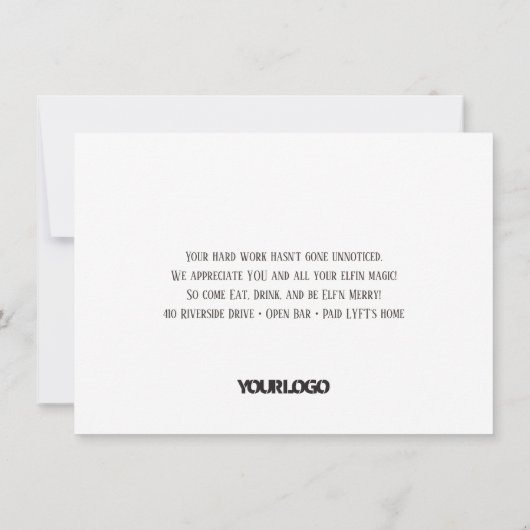 Groene & Blauwe Elf Shenanigans Personeel Kerstfee Kaart (Achterkant)