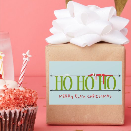 Groene & Blauwe Elf Shenanigans Rechthoekige Sticker (Feest)