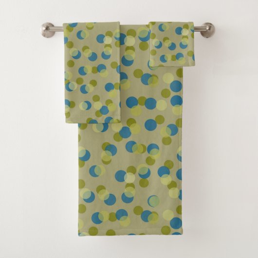 groene, blauwe en gele stippen bad handdoek (Insitu)