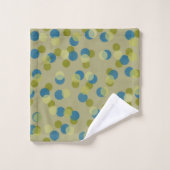 groene, blauwe en gele stippen bad handdoek (Wasdoekje)
