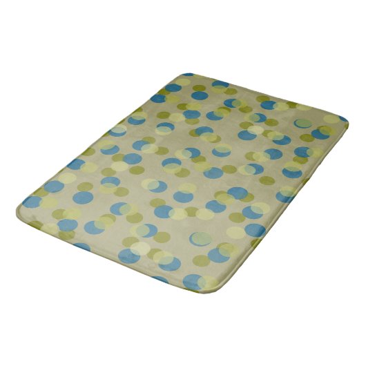 groene, blauwe en gele stippen badmat (Gekanteld)