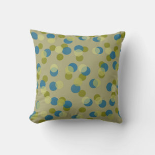 groene, blauwe en gele stippen kussen