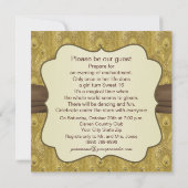 Groene blauwe en goudpestveren Sweet 16 Kaart (Achterkant)