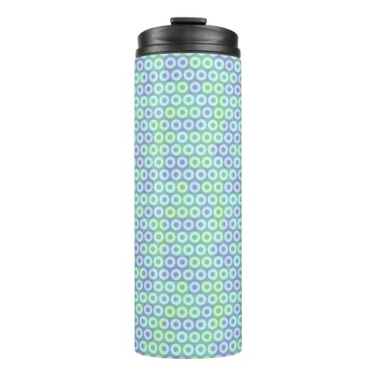 groene, blauwe en paarse cirkels thermosbeker (Voorkant)