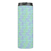 groene, blauwe en paarse cirkels thermosbeker (Achterkant)