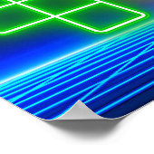 Groene, blauwe en paarse gamer 24 x 36 inch poster (Hoek)