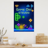 Groene, blauwe en paarse gamer 24 x 36 inch poster (Keuken)